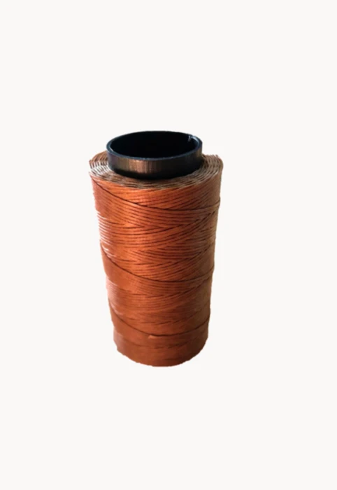 Linha encerada chata Cordão Chato Encerado Nº4 100g Várias Cores - Marrom