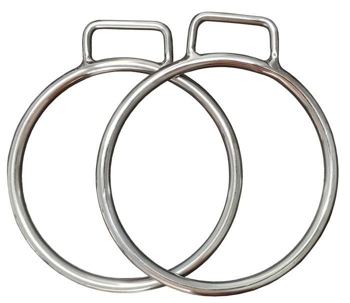 Par Estribo / Estrivo De Inox Argolão com alça Para Arreio / Selaria