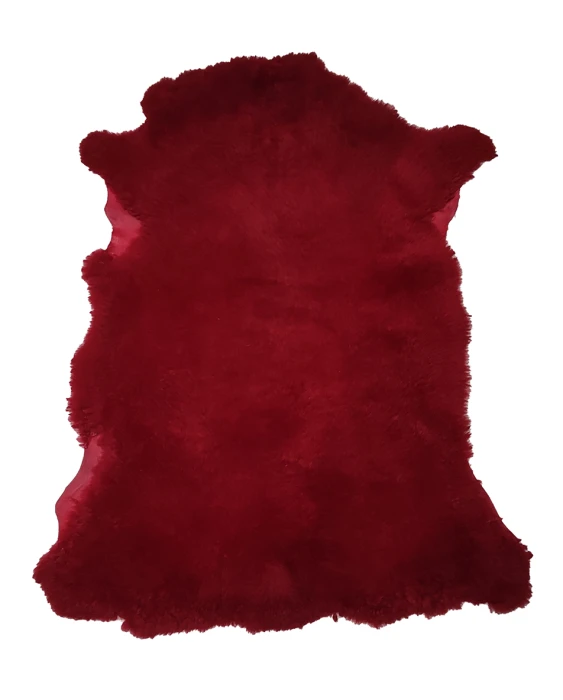 Pelego 100x60cm Grande Pelagem Alta - Vermelho