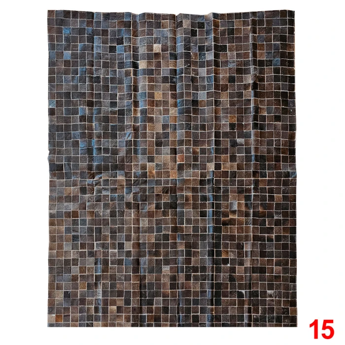 Tapete de Couro Bovino com Desenho de Mosaico 2m x 1,5m - 15