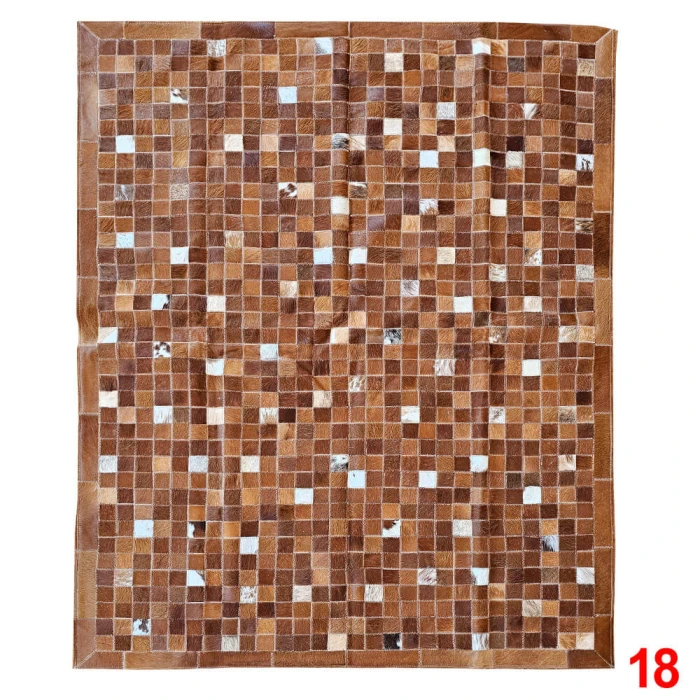Tapete de Couro Bovino com Desenho de Mosaico 2m x 1,5m - 18
