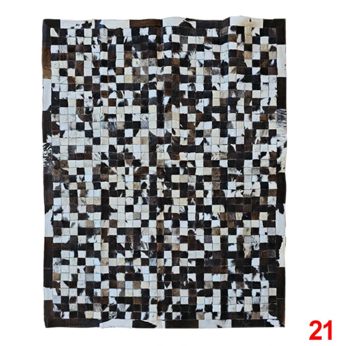 Tapete de Couro Bovino com Desenho de Mosaico 2m x 1,5m - 21