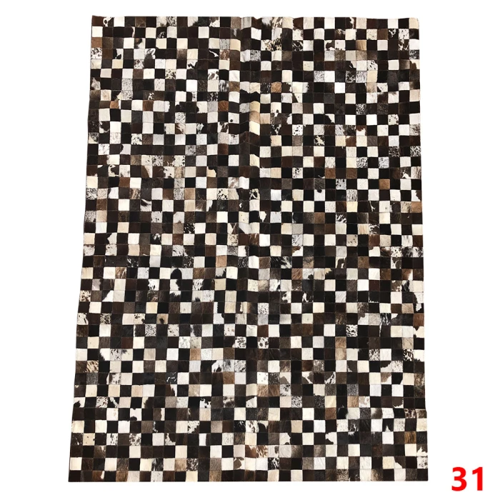Tapete de Couro Bovino com Desenho de Mosaico 2m x 1,5m - 31
