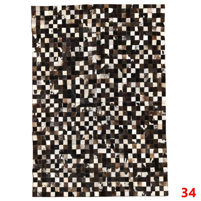Tapete de Couro Bovino com Desenho de Mosaico 2m x 1,5m - 34