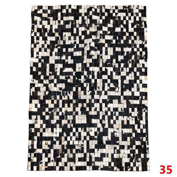 Tapete de Couro Bovino com Desenho de Mosaico 2m x 1,5m - 35
