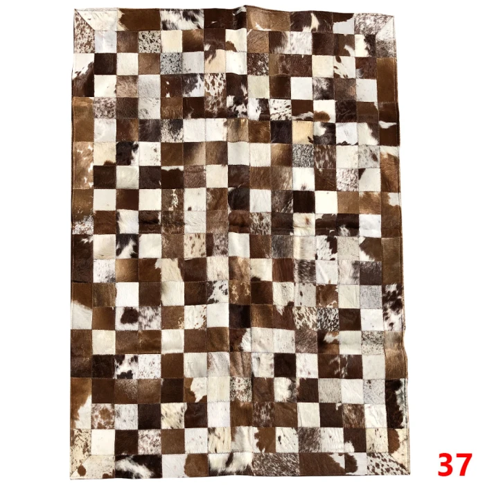 Tapete de Couro Bovino com Desenho de Mosaico 2m x 1,5m - 37