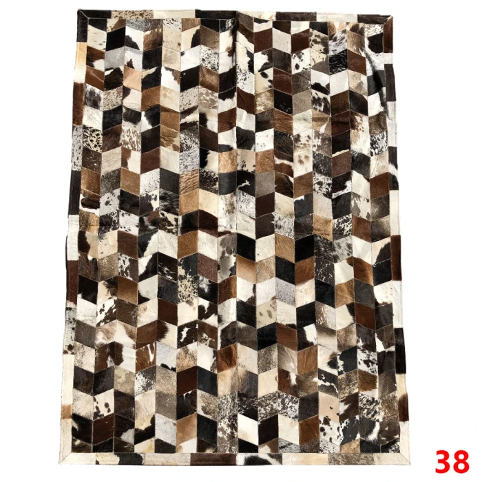 Tapete de Couro Bovino com Desenho de Mosaico 2m x 1,5m - 38