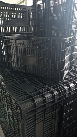 Caixa de plastico vazada preta - NOVA - Resistente - Direto da Fábrica