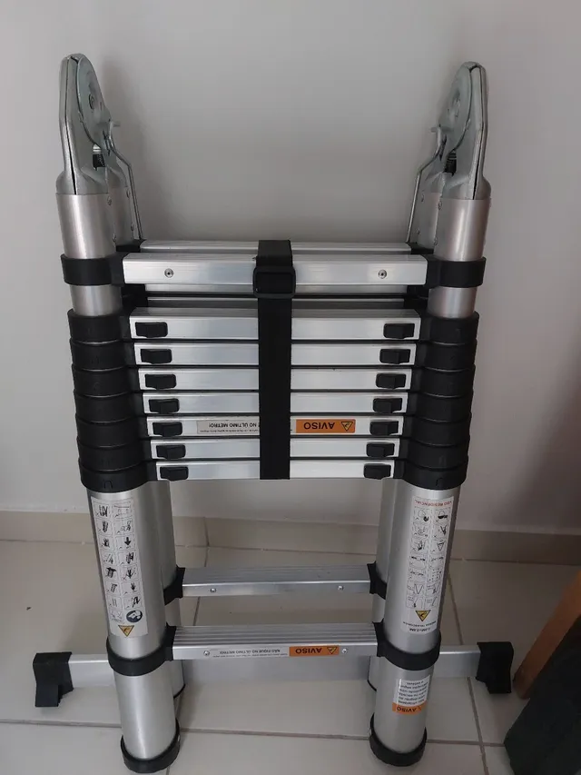 Escada Telescópica Alumínio Nova 