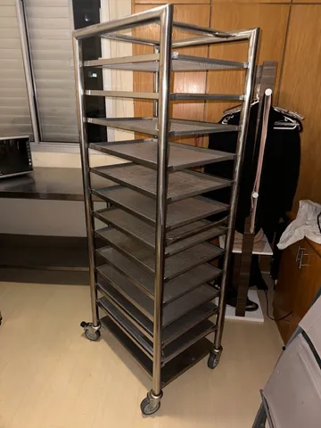 Carro Padaria Esqueleto Aço Inox Para Assadeiras