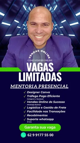 Mentoria Curso de vendas online Presencial.