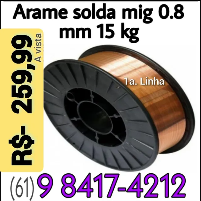Arame solda mig 0.8 $$ 259,00 rolo c/ 15 kg