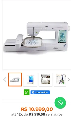 Máquina de Bordado Brother BP2150L Área 20x30 cm nova ainda na garantia