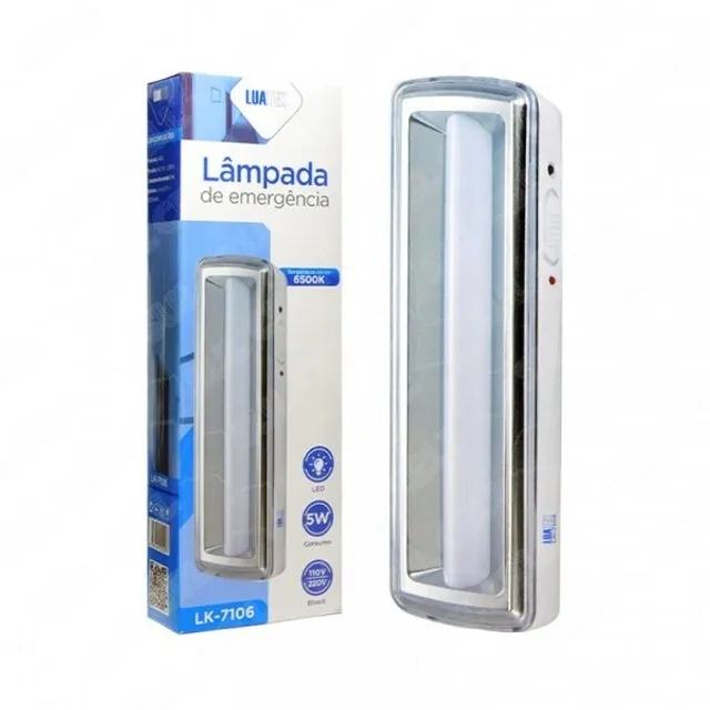Luz Emergência Luminária Automática 5w 6500k Bivolt