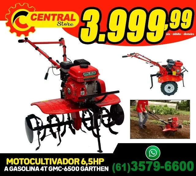 Motocultivador a Gasolina 6,5HP 4T GMC-6500 Garthen