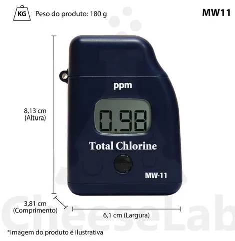 FOTÔMETRO DE BOLSO MW11 - MEDIDOR DE CLORO LIVRE E TOTAL<br><br>