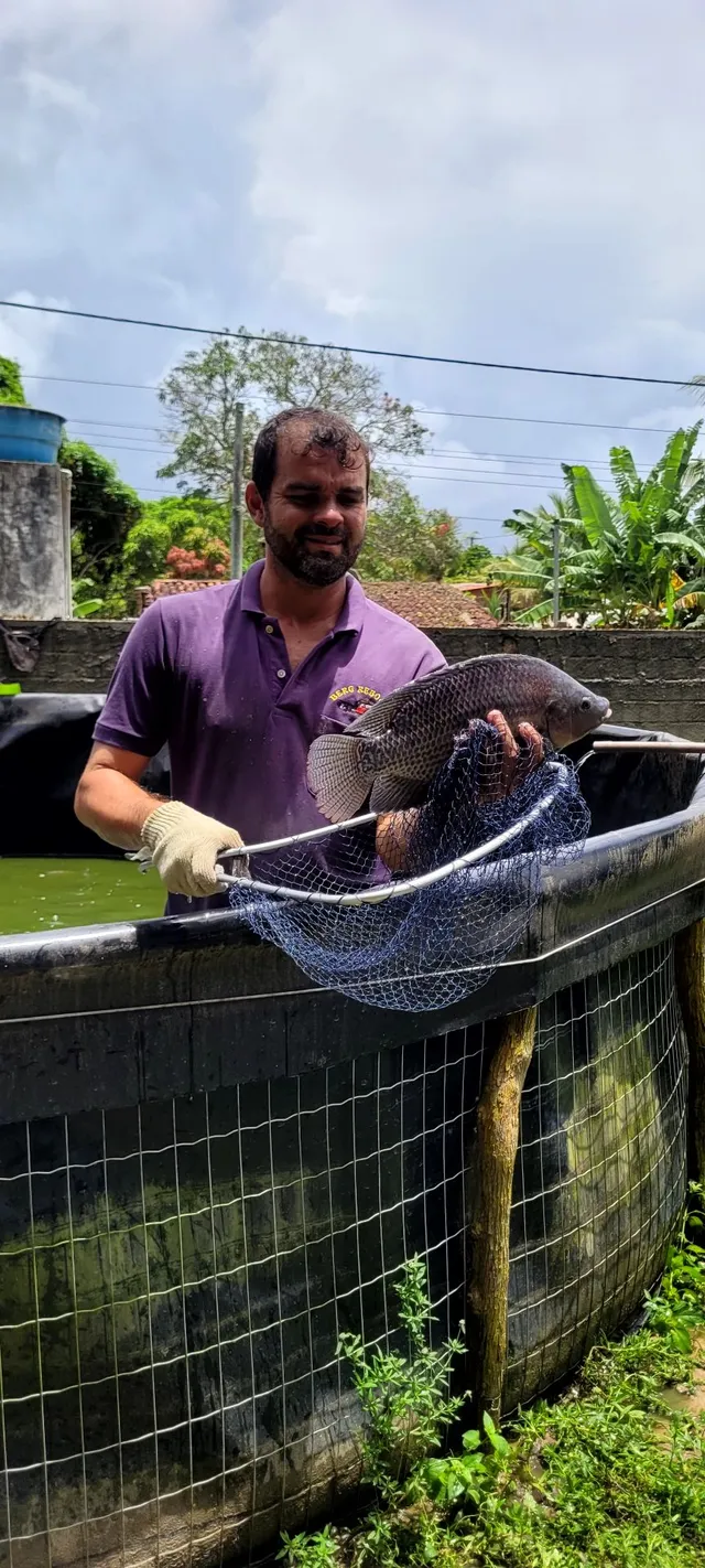 Tanque de geomenbra 30mil litros com aerador tela galvanizado conexões e estacas 
