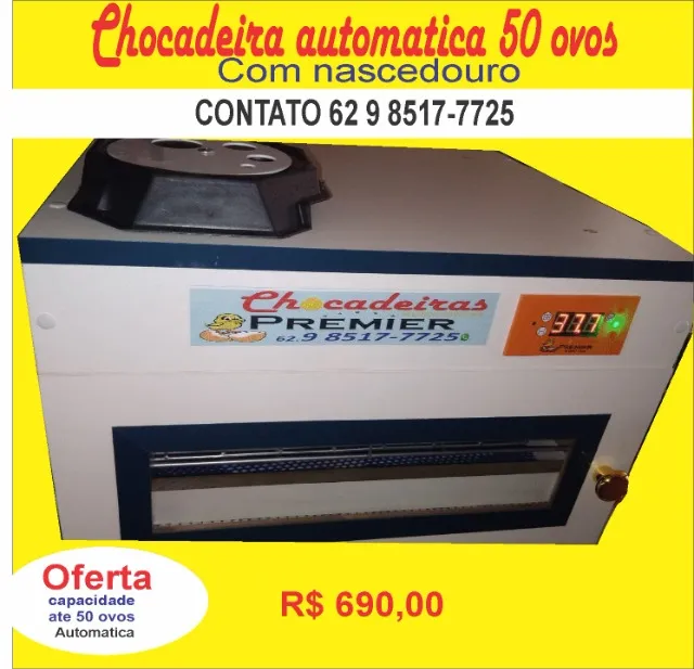 Chocadeira automática 50 ovos com nascedouro 