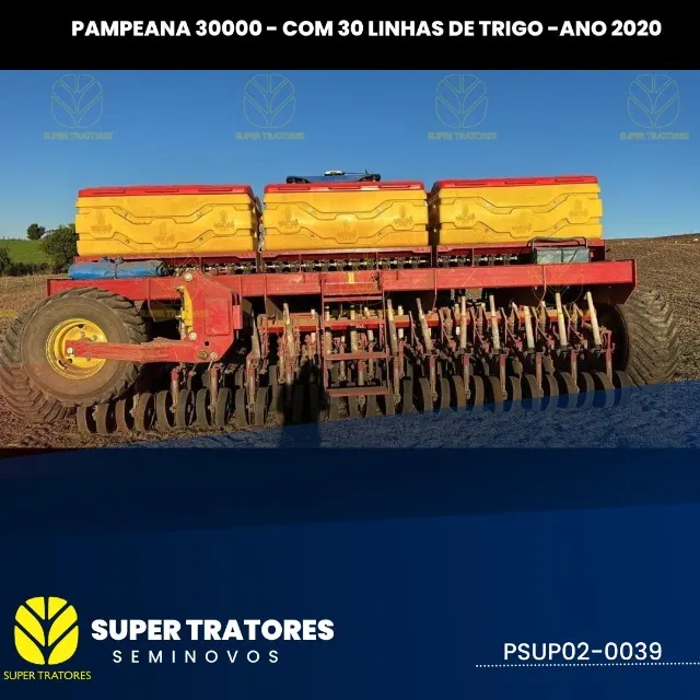 Plantadeira Vence Tudo Pampeana 30000 com 30 linhas de trigo ano 2020.