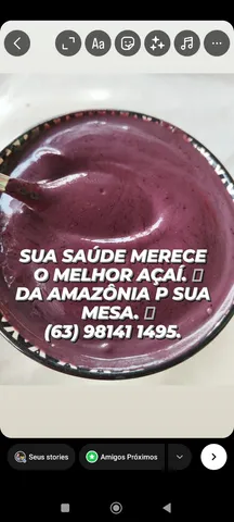 Polpa de açaí puro.