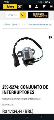 Caterpillar, conjunto de interruptor original
