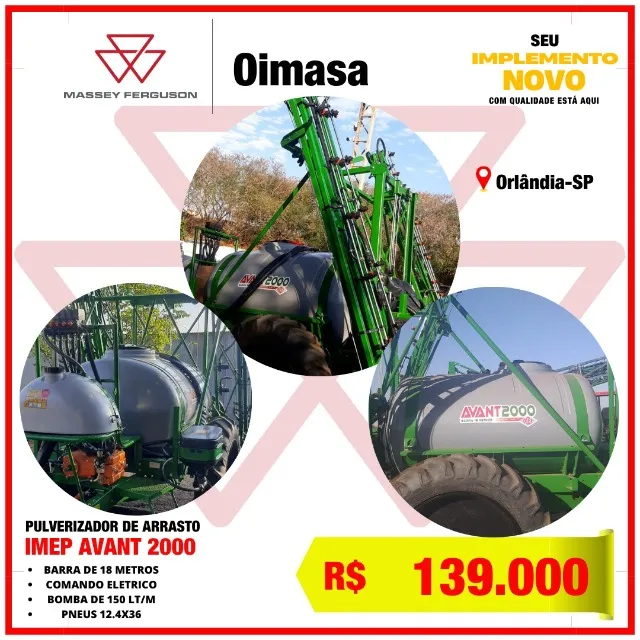 Pulverizador Agrícola 2000 litros c/ comando eletrônico - Imep, 